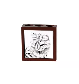 Bobtail américain - porte-stylo avec un chat, organiseur de bureau avec impression, décoration de bureau personnalisée de la marque Art-Dog