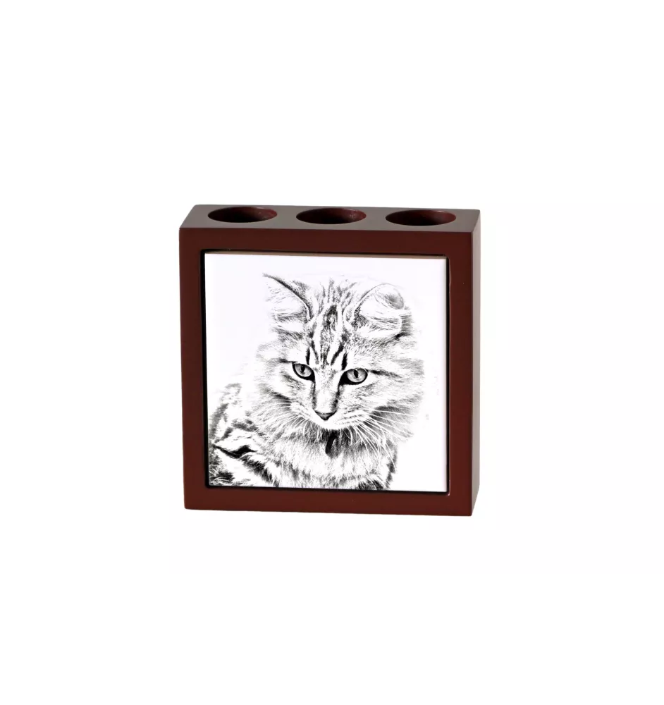 Amerykański Bobtail stojak na długopisy z kotem Art-Dog