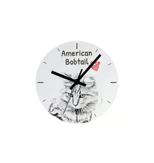 Amerikanisch Bobtail - Wanduhr mit Katze, Regal Uhr mit Druck, personalisierte Hausdekoration von Art-Dog.