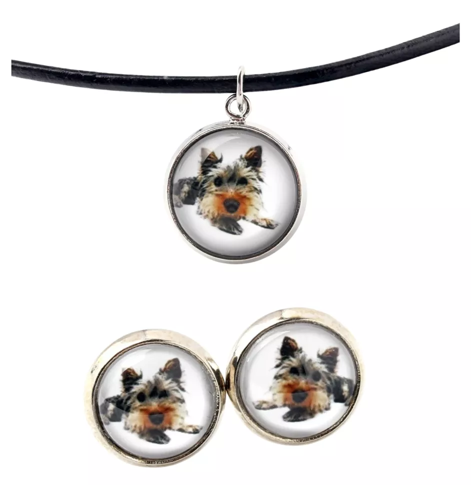 Yorkshire Terrier, Yorkie - jewelry with your photo box, set of necklace and earrings, personalized products from the Art-Dog brand