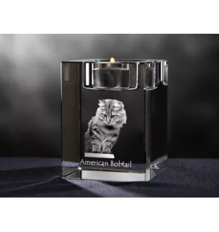 Amerykański Bobtail świecznik kryształowy z kotem Art-Dog