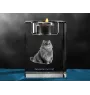 American Curl - Bougeoir avec photo de chat, porte bougie en cristal, cadeau personnalisé par la marque Art-Dog