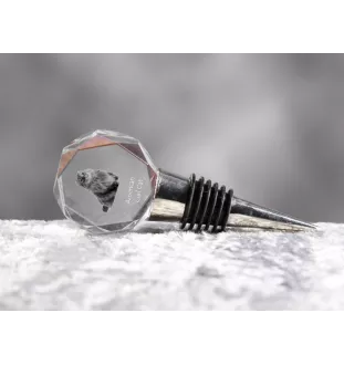 Amerykański curl stopper kryształowy  do wina z kotem Art-Dog