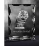 Bobtail américain - cristal avec une photo de chat, une statuette en verre avec une photo, un cadre exceptionnel avec une photo de la marque Art-Dog