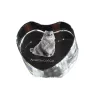 American Curl Cat - crystal clock with a picture of a cat, heart-shaped shelf clock, personalized standing clock by Art-Dog brand