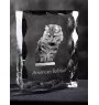 Amerikanisch Bobtail - Kristall mit Katzenbild, Glasstatuette mit Bild, einzigartiger Bilderrahmen der Marke Art-Dog