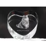 American Curl Cat - crystal clock with a picture of a cat, heart-shaped shelf clock, personalized standing clock by Art-Dog brand