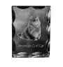 American Curl Cat - crystal with a cat picture, glass statuette with a picture, unique frame with a picture from Art-Dog brand