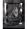 American Curl Cat - crystal with a cat picture, glass statuette with a picture, unique frame with a picture from Art-Dog brand