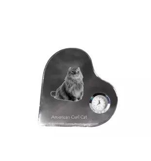Amerykański curl zegar w kształcie serca z kotem Art-Dog