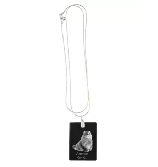 American Curl Katze - Crystal pendant with cat, silver necklace with photo, personalised pendant by Art-Dog brand