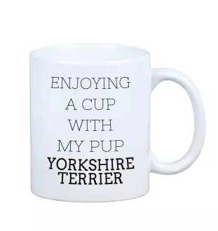Yorkshire Terrier, Yorkie - cup with a geometric dog image and the inscription Art-Dog