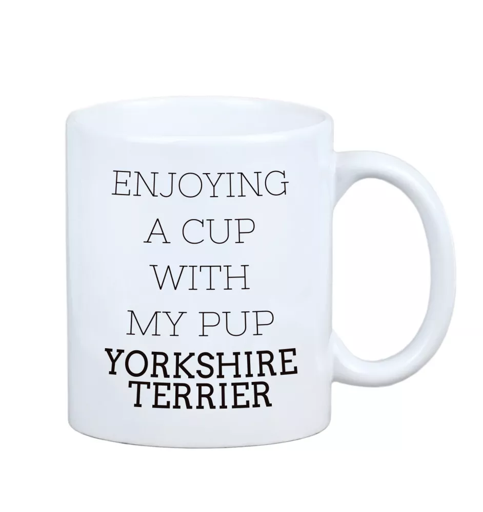 Yorkshire Terrier - Becher mit einem Bild und dem Schriftzug geometrischer Hund Art-Dog