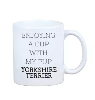 Yorkshire Terrier - Becher mit einem Bild und dem Schriftzug geometrischer Hund Art-Dog