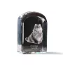 Chat à boucles américaines - un cube en cristal avec une photo, une photo de chat dans le cristal, un presse-papiers cubique de la marque Art-Dog