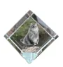 American Curl Cat - crystal cube with a picture of a cat, crystal with a picture of a horse, cubic paperweight by Art-Dog brand