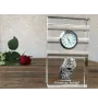 American Bobtail - glass clock with a photo, photo of a cat in crystal, personalized standing office clock by Art-Dog brand