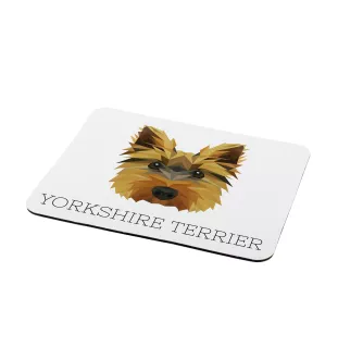 Yorkshire Terrier - geometrisches Mauspad mit Bild und Aufschrift von Art-Dog