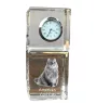 American Curl Cat - crystal clock with a photo, photo of a cat in crystal, personalized desk clock by Art-Dog brand