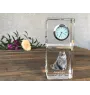 American Curl Katze - Kristalluhr mit Bild, Katzenbild im Kristall, personalisierte Schreibtischuhr von Art-Dog.