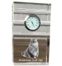 American Curl Katze - Glasuhr mit Foto, Katzenfoto im Kristall, personalisierte Standuhr für das Büro der Marke Art-Dog