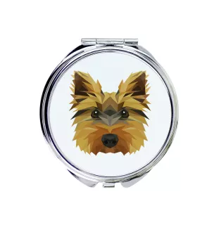 Yorkshire Terrier, Terrier Du Yorkshire, York - miroir avec une image et un motif géométrique de la marque Art-Dog