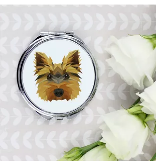 Yorkshire Terrier, Yorkie - mirror with a geometric design and the brand name Art-Dog
