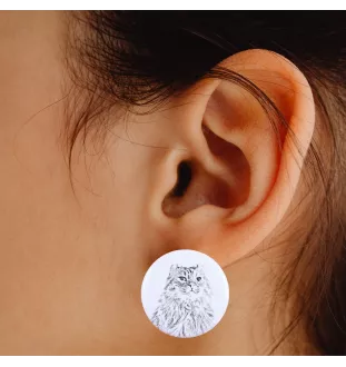 American Curl Katze - Ohrringe mit geliebter Katze, eigenes Foto, perfektes Accessoire für Katzenliebhaber von der Marke Art.-Dog