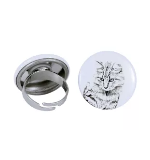 Bobtail américain - une bague unique, faite à la main, bijoux pour femmes de la marque Art-Dog