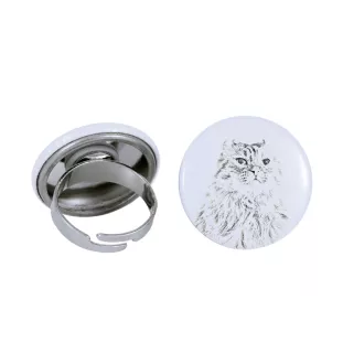 American Curl Katze - ein einzigartiger Ring, handgefertigt, Damenschmuck der Marke Art-Dog