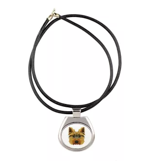 Yorkshire Terrier, Terrier Du Yorkshire, York - collier avec une photo et un motif géométrique de la marque Art-Dog