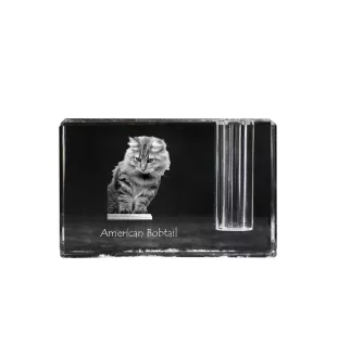 Amerykański Bobtail penholder kryształowy z kotem Art-Dog