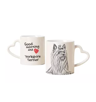 Yorkshire Terrier - Tasse mit Hund, entzückende Tasse mit herzförmigem Henkel, universelles Geschenk der Marke Art-Dog