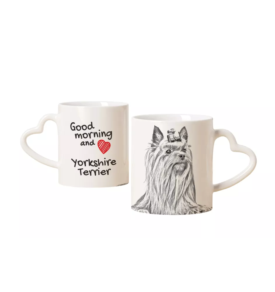 Yorkshire Terrier - Tasse mit Hund, entzückende Tasse mit herzförmigem Henkel, universelles Geschenk der Marke Art-Dog