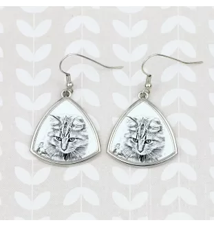 American Bobtail - cat earrings, hanging earrings with a picture, personalized jewelry with Art-Dog brand print.