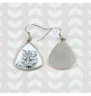 Bobtail américain - boucles d'oreilles avec un chat, boucles d'oreilles pendantes avec une image, bijoux personnalisés avec l'impression de la marque Art-Dog