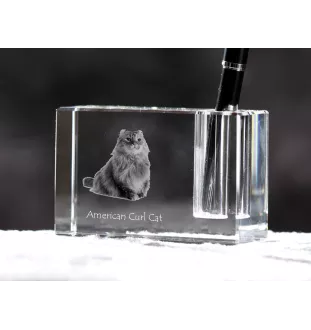 Amerykański curl penholder kryształowy z kotem Art-Dog