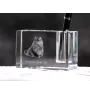 American Curl Cat - Pen stand, crystal organiser with cat photo, unique desk decoration by Art-Dog brand