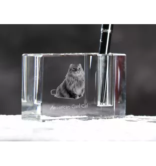 Amerykański curl penholder kryształowy z kotem Art-Dog