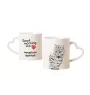 Bobtail américain - tasse avec un chat, une tasse adorable avec une anse en forme de cœur, un cadeau universel de la marque Art-Dog