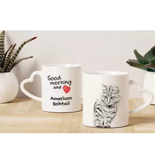 Amerykański Bobtail kubek z kotem good morning serce Art-Dog