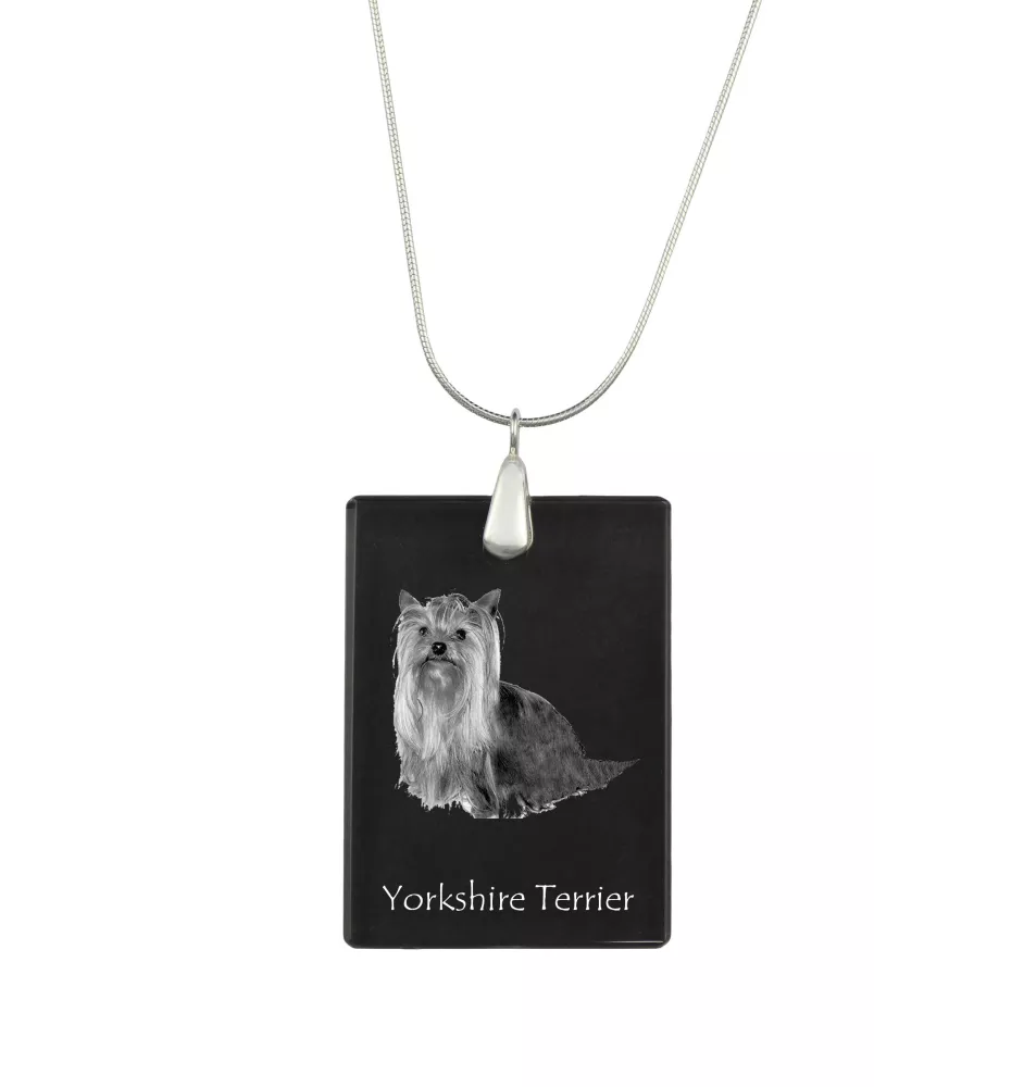 Yorkshire Terrier, Terrier Du Yorkshire, York - Pendentif en cristal avec chien, collier en argent avec photo, pendentif personnalisé par la marque Art-Dog