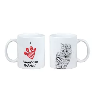 Bobtail américain - tasse avec un chat, une tasse adorable avec une illustration, un cadeau avec votre photo de la marque Art-Dog