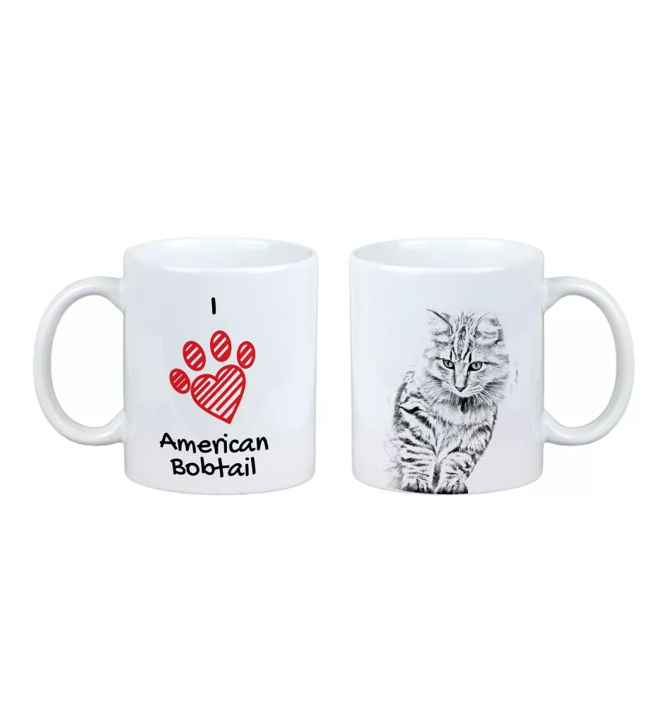 Amerykański Bobtail kubek z kotem I love Art-Dog
