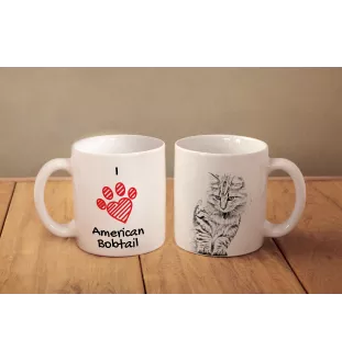 Amerykański Bobtail kubek z kotem I love Art-Dog