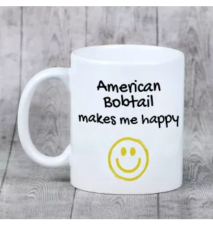 Bobtail américain - tasse avec un chat, une tasse joyeuse pour les amoureux des chiens, un cadeau personnalisé de la marque Art-Dog