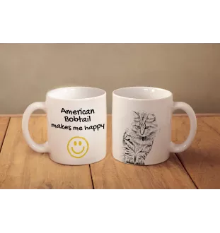 Bobtail américain - tasse avec un chat, une tasse joyeuse pour les amoureux des chiens, un cadeau personnalisé de la marque Art-Dog