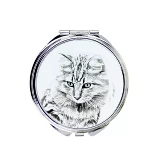 Bobtail américain - miroir de poche avec un chat, miroir personnalisé pour sac à main, miroir compact avec impression de la marque Art-Dog