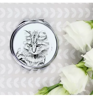 Bobtail américain - miroir de poche avec un chat, miroir personnalisé pour sac à main, miroir compact avec impression de la marque Art-Dog