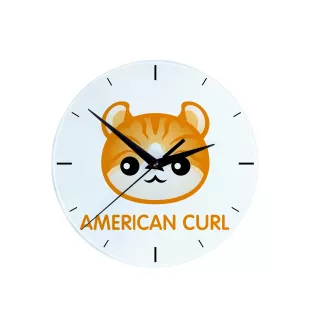 American Curl - MDF clock with graphics and the Art-Dog brand name